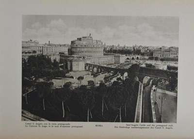 Antique Ancient Roman Basilica of St. Paul 1920 Italy Art Print History