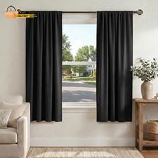 Black Out Curtains 72 Inch Long - Blackout Solid Rod Pocket Thermal