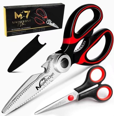 Magnificent Latest Heavy Duty Sharp Kitchen Scissors with Safety Cover and Gift,