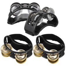 4 Pcs Carnival Entertainment Foot Tambourine Shaker Percussion Instrument