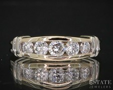 14k Yellow Gold Round Natural .40ctw Diamond Ladies Wedding Band 5.2g i19693b