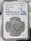 2024 $1 Peace Dollar NGC MS69 1 oz Fine Silver US Coin - Early Releases