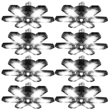 8Pack LED Garage Lights 300W,600000lm Deformable Garage Ceiling Light Shop Light