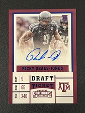 Ricky Seals-Jones 2017 Panini Contenders Draft Ticket Blue Foil Auto RC Cards