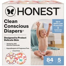 Honest Company Clean Conscious Diapers Size 5 27 lbs 84 Count Baby Girl Prints