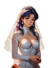 Misato Katsuragi Wedding Vinyl Car Decal Sticker 7" Weatherproof