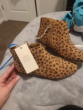Cat  Jack Opal Boots Girls Sz 2 Brown Leopard Booties Zipper