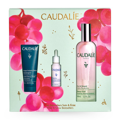 Caudalie Bestseller Skin Care And Brightening Water Mask And Serum Set