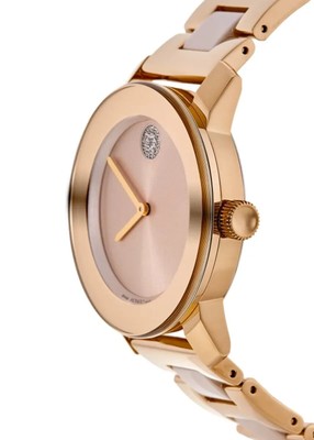 Movado Women\'s Watch 3600799 Bold Rose Dial Swiss Quartz 36mm Steel Pink Ceramic Movado Bold Ceramic Rose Gold-Tone Ladies Watch 3600799  main image 3