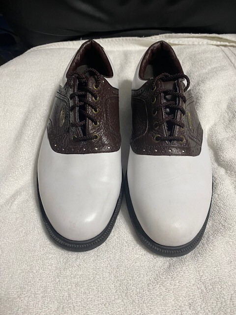 Footjoy Shoes Mens 8. Extra Comfort Golf Sneakers White Brown Leather Low Top 
