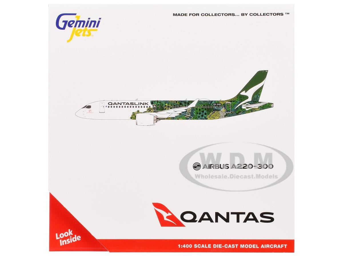 GeminiJets 1:400 カンタス航空 A220-300 VH-X4A 2023 Airbus A220-300 Diecast Model - QantasLink VH-X4A 1/400