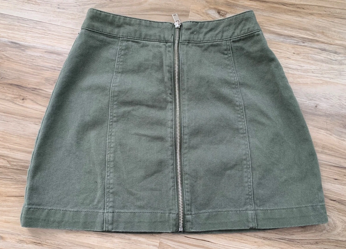 Olive green top skirts h&m