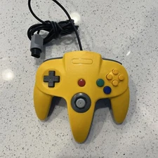 Nintendo 64 Controller N64 Yellow And Blue Joystick - Works Great