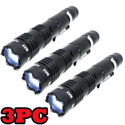 J-TAC 3PC ALL Metal MILITARY Stun Gun 260 Million Volt Rechargeable LED Flashlight NEW