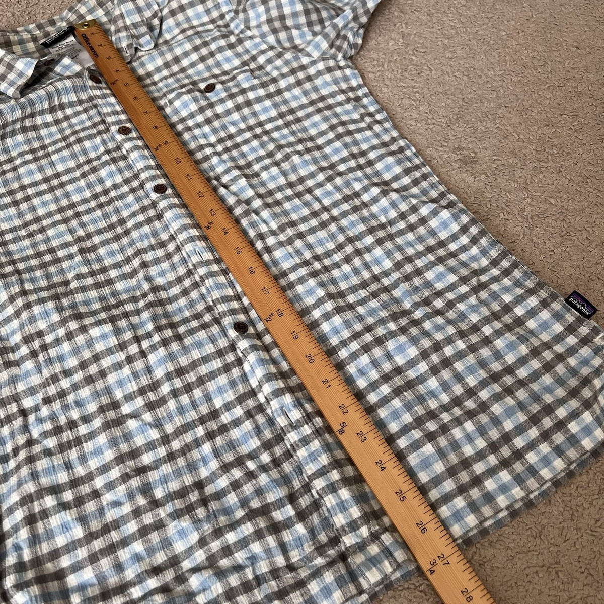 Patagonia Plaid Short Sleeve Worn Wear Men's A/C Shirt
