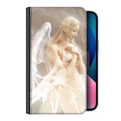Fee Handyhülle für iPhone 14/13/12 Fantasy Engel PU Leder Cover Flip Wallet
