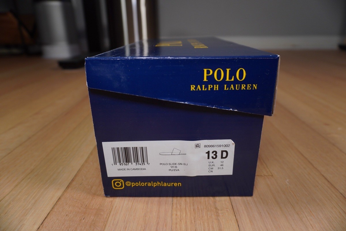 Polo Ralph Lauren Bear Slide Yellow Size 13 D PU EVA Brand  display picture 3