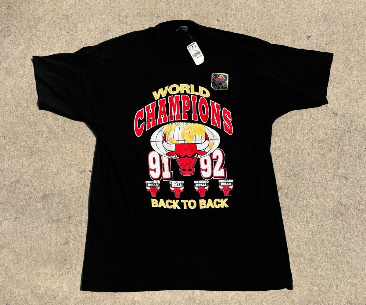 Vintage 90s Chicago Bulls Back to Back World Champions T-Shirt 