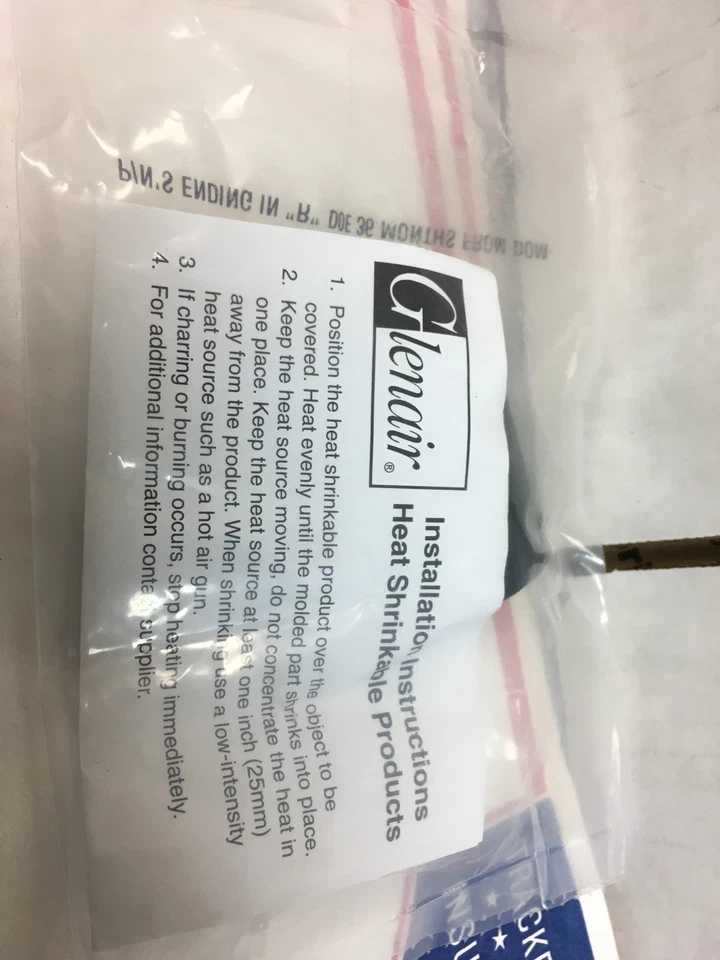 NEW GLENAIR 770-001S105 Straight LIP SHRINK BOOT W/EYELET NO ADHESIVE - Image 4 of 4