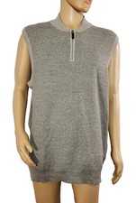 Roundtree  Yorke Men's Vest 1/4 Quarter Zip Brown Sweater Tall XLT NWT 13