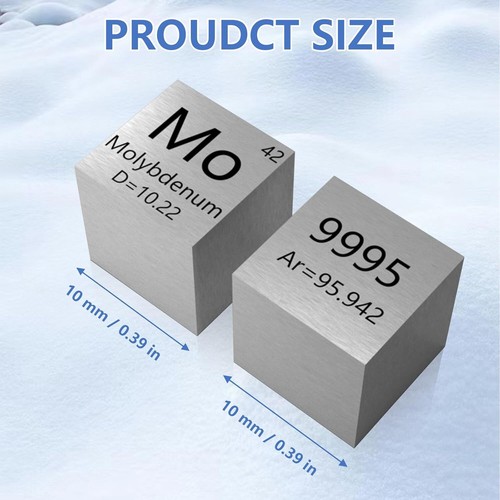 Cubo de metal de molibdeno de 10 mm de densidad 99,95 % para colección de elementos, regalo, hobby - Imagen 2 de 6