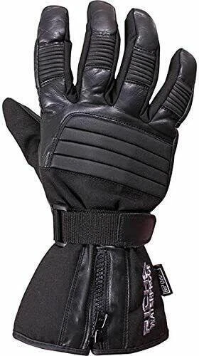 Richa 9904 Winter Motorcycle Waterproof Gloves Motorbike Black Leather & Textile