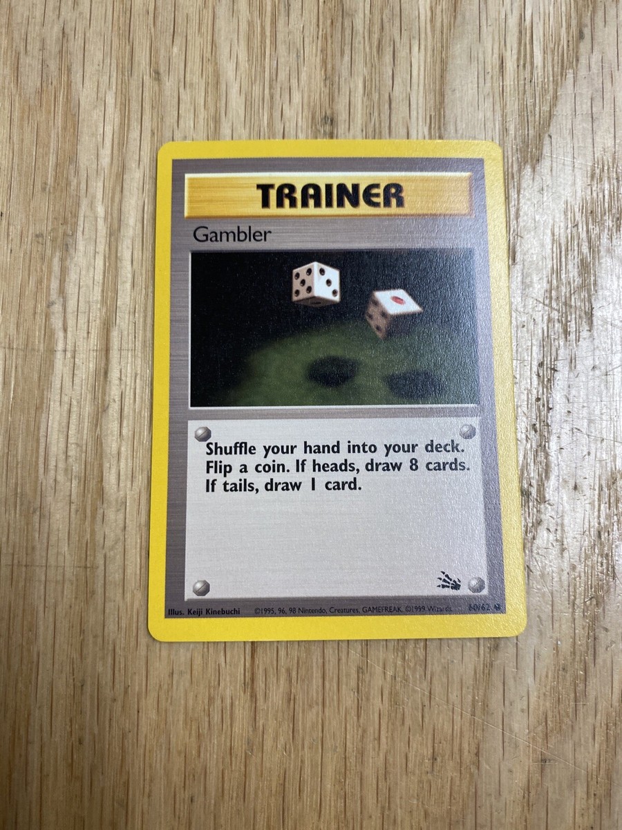 1999 Pokemon Trainer Gambler Fossil Card 60/62