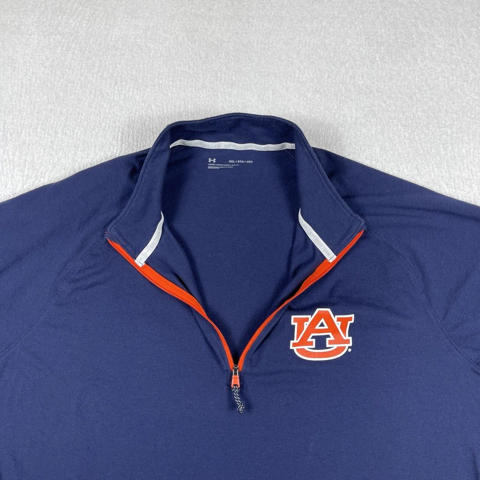 Auburn Tigers Pullover Womens 3XL Loose Blue 1/4 Zip UA Basketball Ladies Top - Image 3 of 4