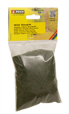 Noch 08322,(1kg/Eur.149,50 )Streugras 20g mittelgrün-2,5mm,gedeckte Farben, GMK 