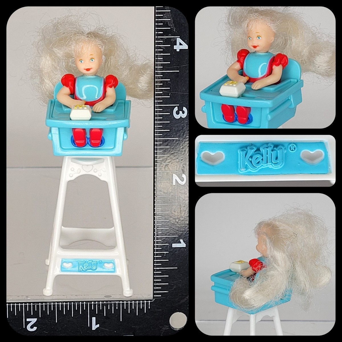 Vintage 1998 Kelly Baby Doll High Chair Toy Doll - Girl's