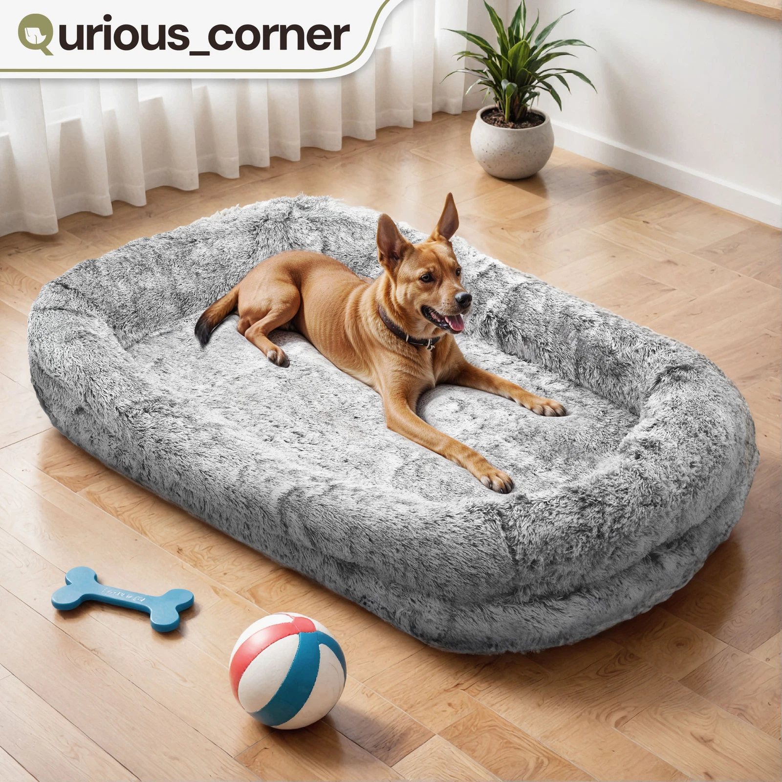 78" XL Dog Bed Adult Soft Cushion Blanket Pet Mat Plush Foam Washable Portable