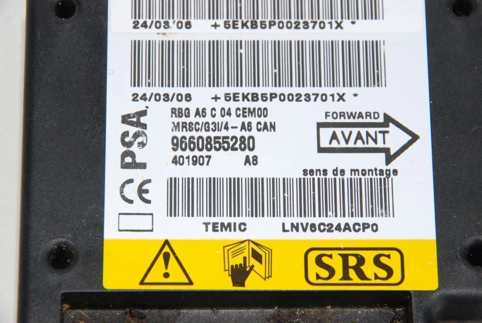 Centralina Airbag Citroen C2 1.4 Hdi Diesel J8HC 9660855280 - Immagine 2 di 3