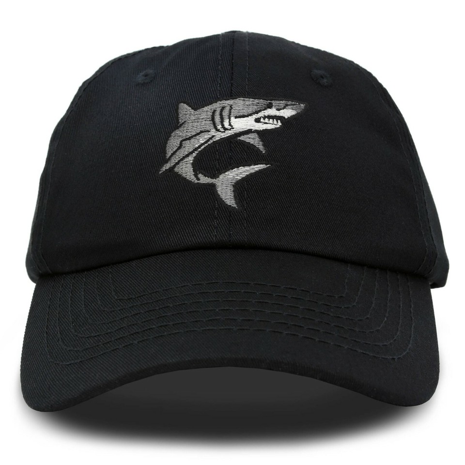 DALIX Shark Hat Embroidered Baseball Cap Great White | eBay