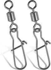 100Pcs Fishing Rolling Barrel Swivels W Duo Lock Snap Connector W Quick Change