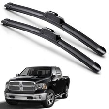 For 2009-2018 Dodge Ram 1500 2500 Windshield Wiper Blades J-HOOK Hybrid Silicone