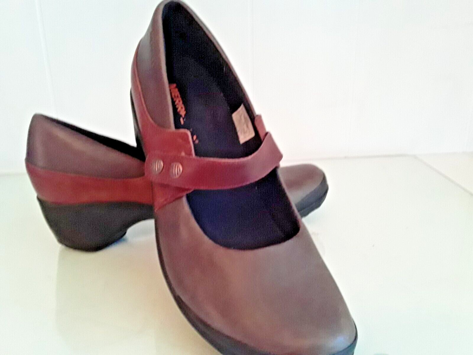 Merrell Veranda Emme donna tg 10 41 marrone pelle oliva tacco con cinturino Mary Jane
