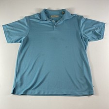 Tommy Bahama Polo Mens Large Blue Island Short Sleeve Modal Poly Blend