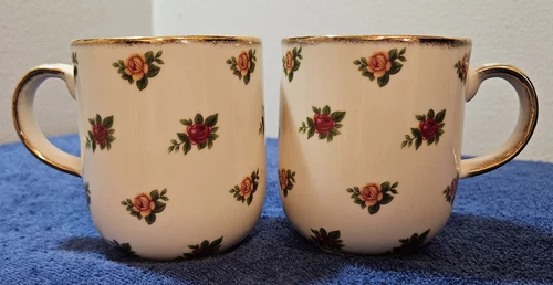 Vintage Royal Albert Old Country Roses Mugs Classics II 1998 Set of 2 #1432