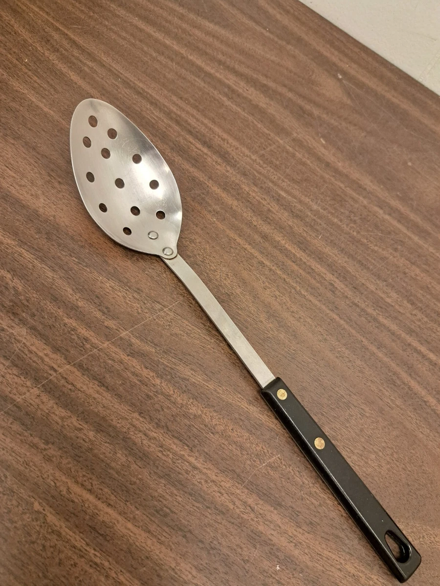 Vintage Composite Handle Slotted Serving Spoon Stainless ...