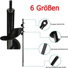 Erdbohrer Pfahlbohrer Erdlochbohrer Gartenbohrer für Bohrmaschine Akkuschrauber