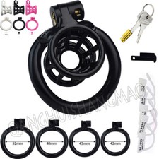 Resin Male Chastity Device Inverted Cage for Men Locking Belt with 4 Rings