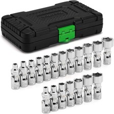 19pcs 14 Drive Universal Joint Socket Set Swivel Socket Set 6-point Saemetric 19pcs 14 Drive Universal Joint Socket Set Swivel Socket Set 6-point Saemetric
