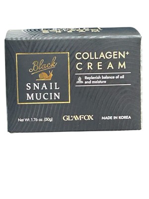 GLAMFOX Black Snail Mucin Collagen+ FACE CREAM 1.76oz New In Box Made In Korea