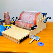 Manual Wool Carder Wooden Drum Carder for Blending Alpaca Fiber Craft Projects