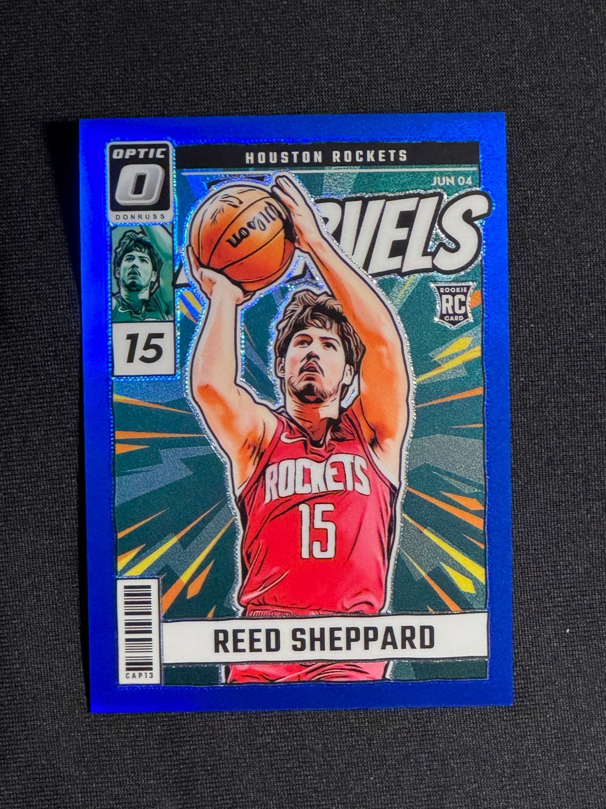 2024-25 Panini Donruss Optic Reed Sheppard Net Marvels Blue Prizm /49 RC #4