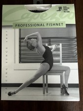 Capezio Women's Black Fishnet Footed Tights w/ Backseam Nylon/Spandex 3400 S/M