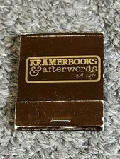 Vintage Matchbook Kramers Kramerbooks & Afterwords Cafe Bookstore Washington DC 