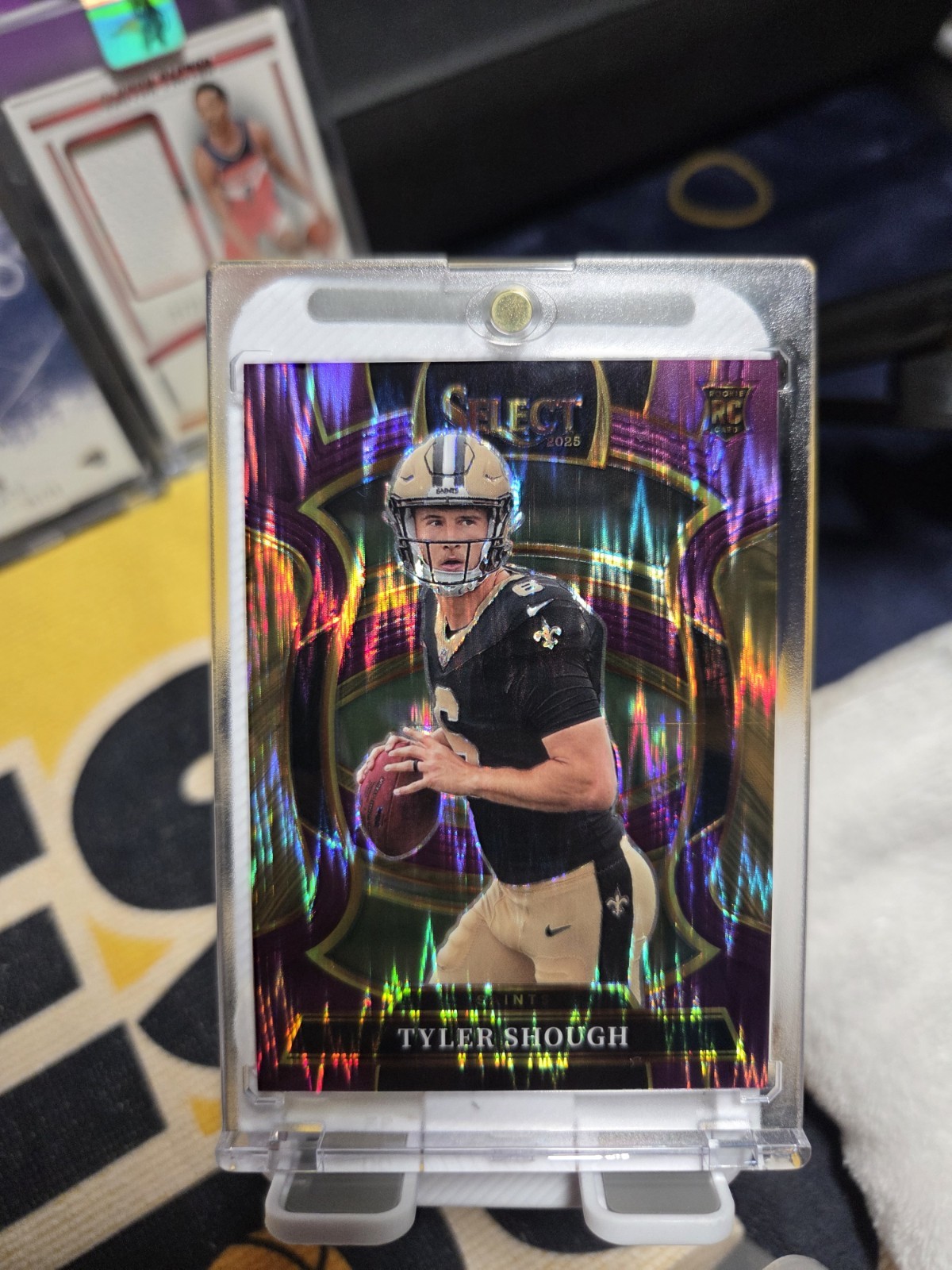 2025 Select Tyler Shough Rookie Prizm #41 New Orleans Saints /699 Purple Shock