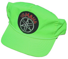 VINTAGE 1980's Yamaha YZ Bright Hanna Yellow MX SX Rope Braid Snap Back Hat Cap