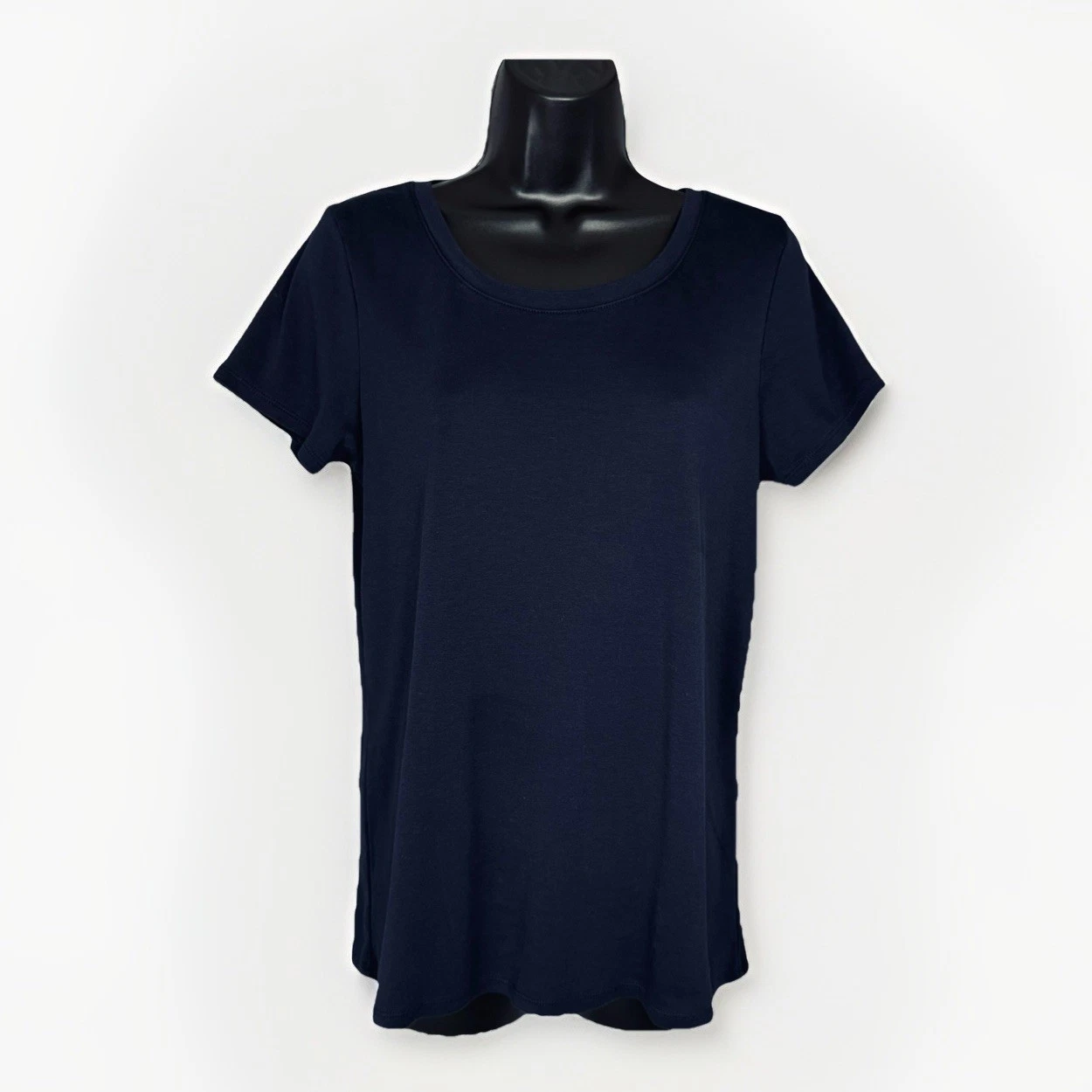 J. Jill Pima Scoop Neck Tee Short Sleeve Navy Blue Medium Base Layer Nautical